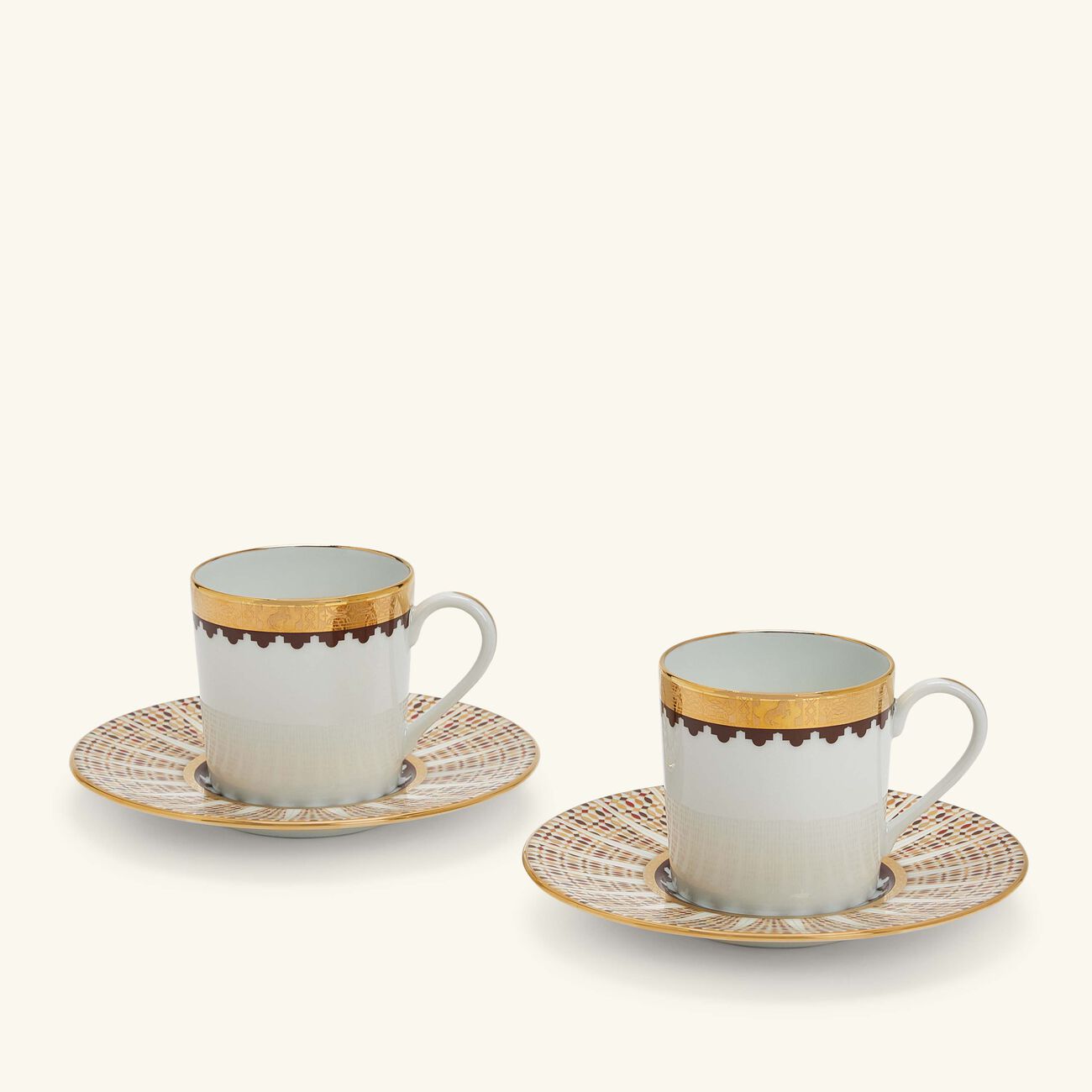 haviland cavalier royal coffee cup   saucer gold set of 2