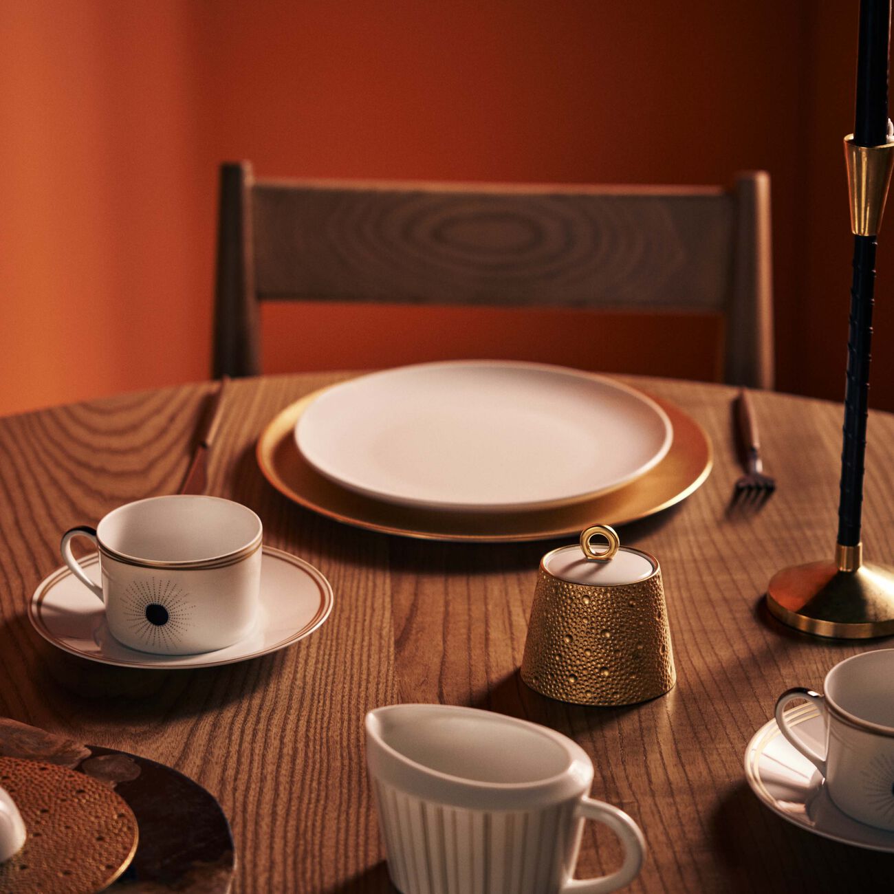 bernardaud ecume or sugar bowl gold