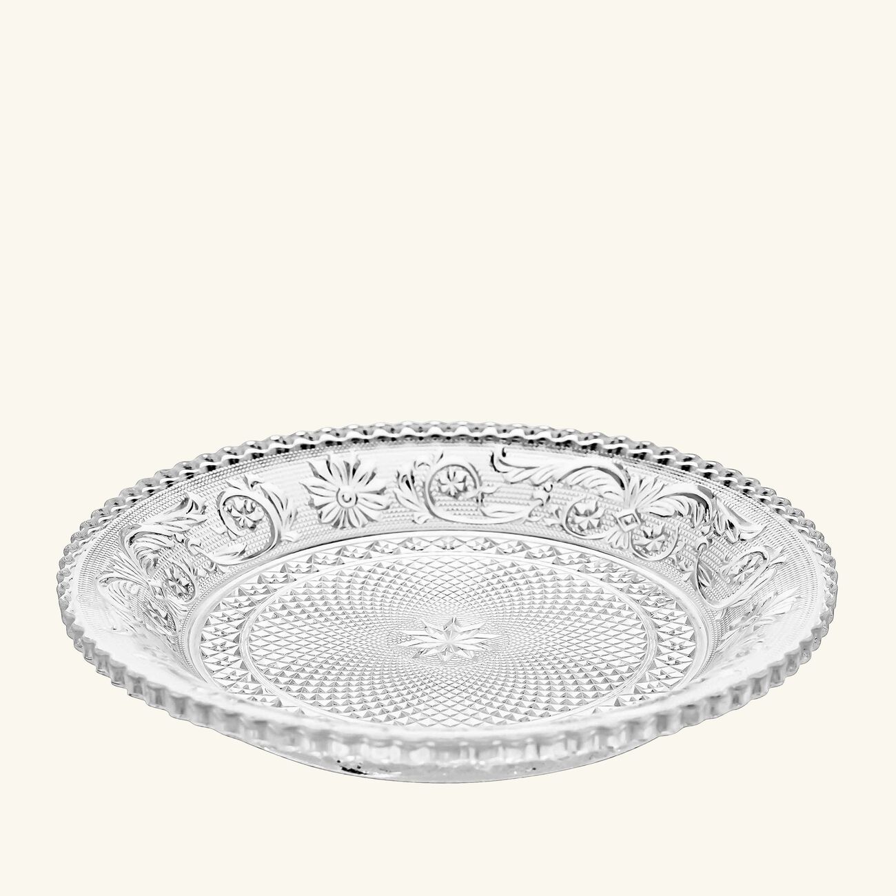 baccarat arabesque bread plate round clear 15cm