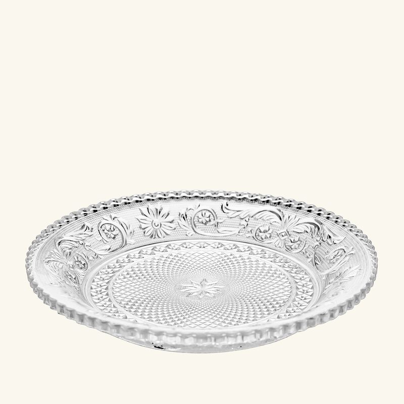 baccarat arabesque bread plate round clear 15cm