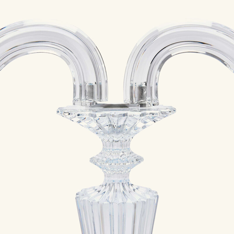 باكارا شمعدان ميل نوي شفاف من شمعتين