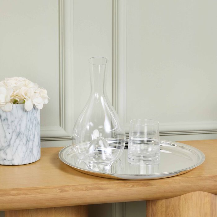 كريستوفل صينية الضيافة مالميزون دائرية كبيرة مطلية بالفضة