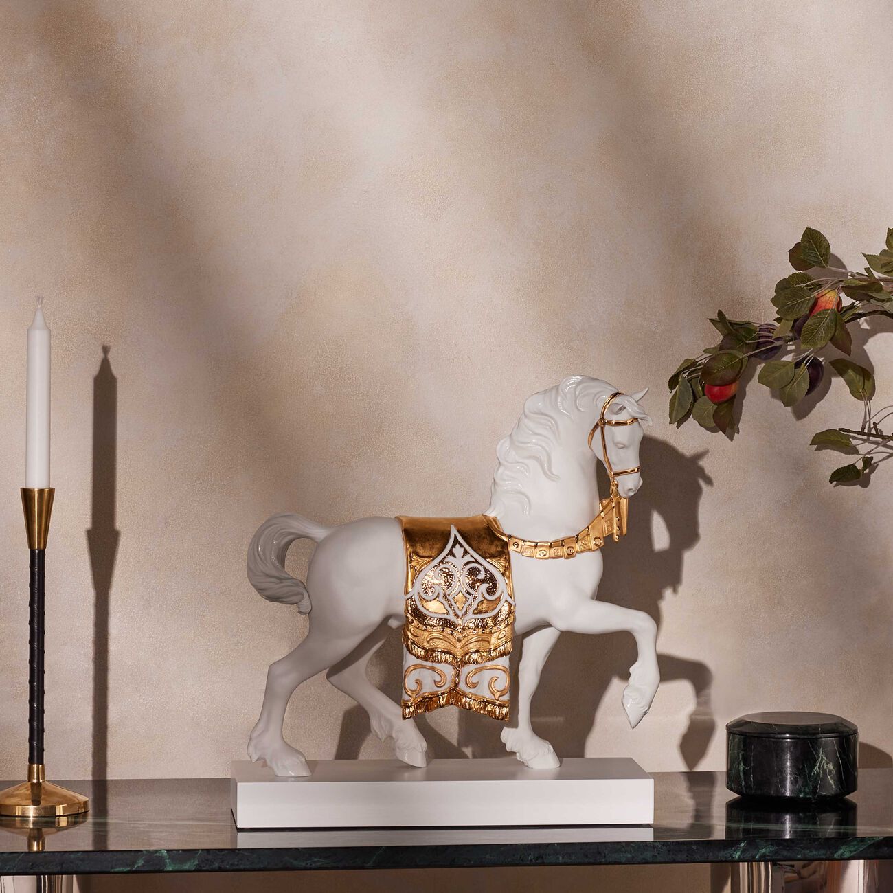 lladro a regal steed horse sculpture large gold