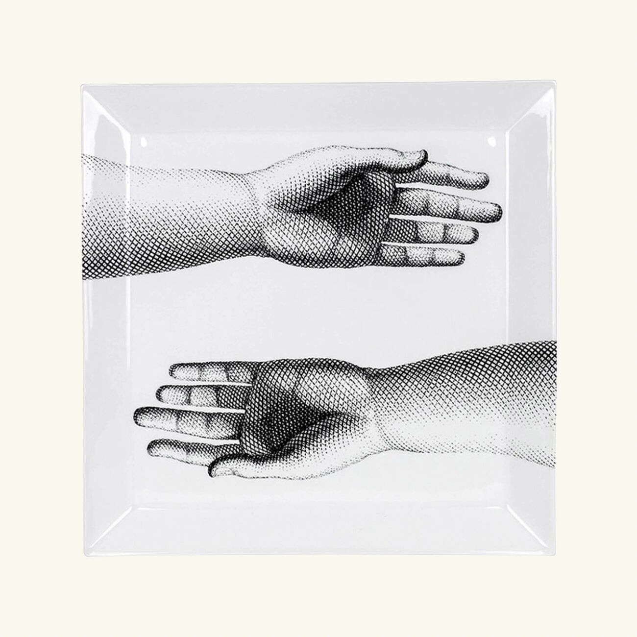 fornasetti mani tray square large grey