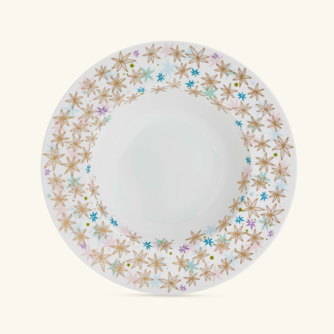 bernardaud feerie michael cailloux soup plate round pink 22cm