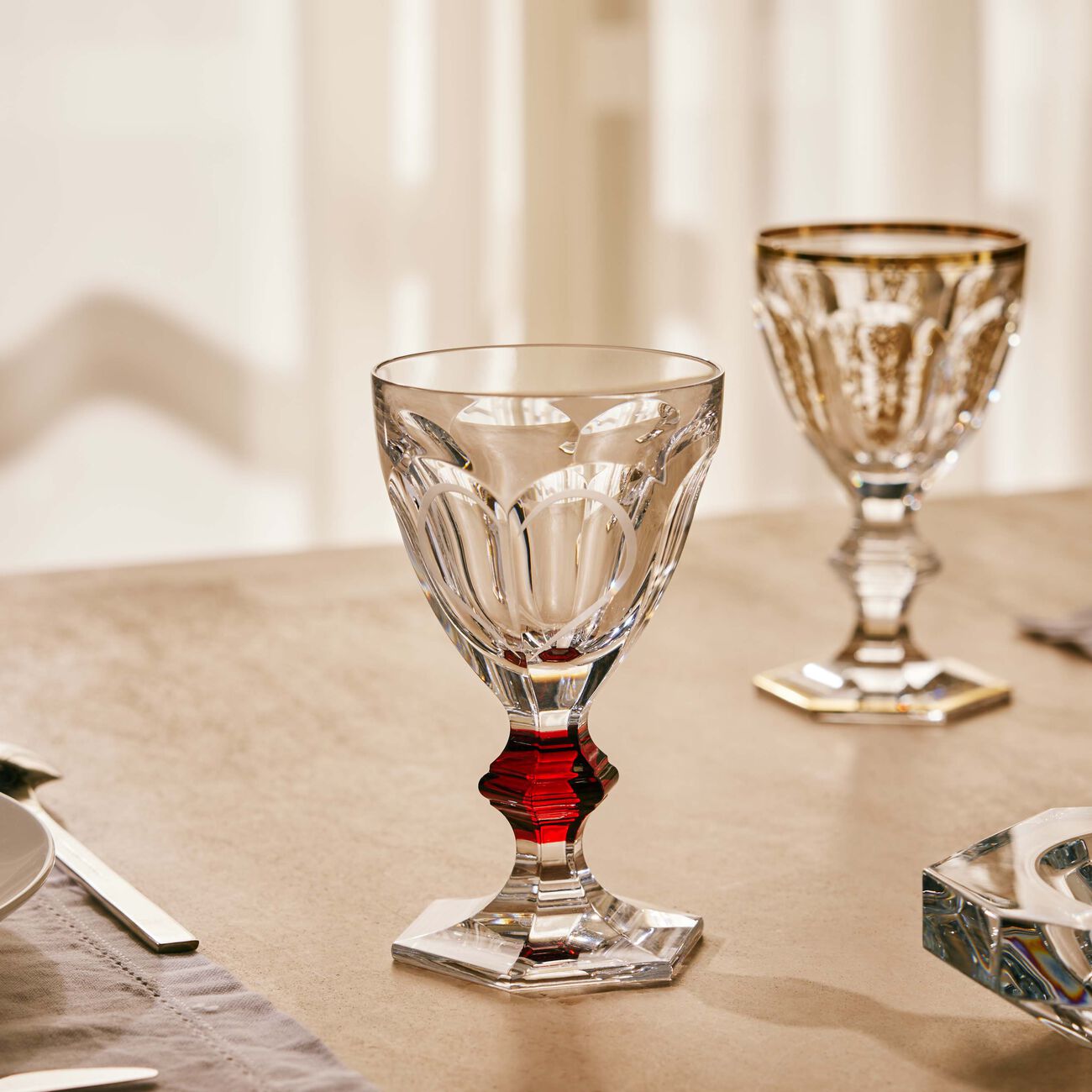 baccarat harcourt 1841 love drinking glass red