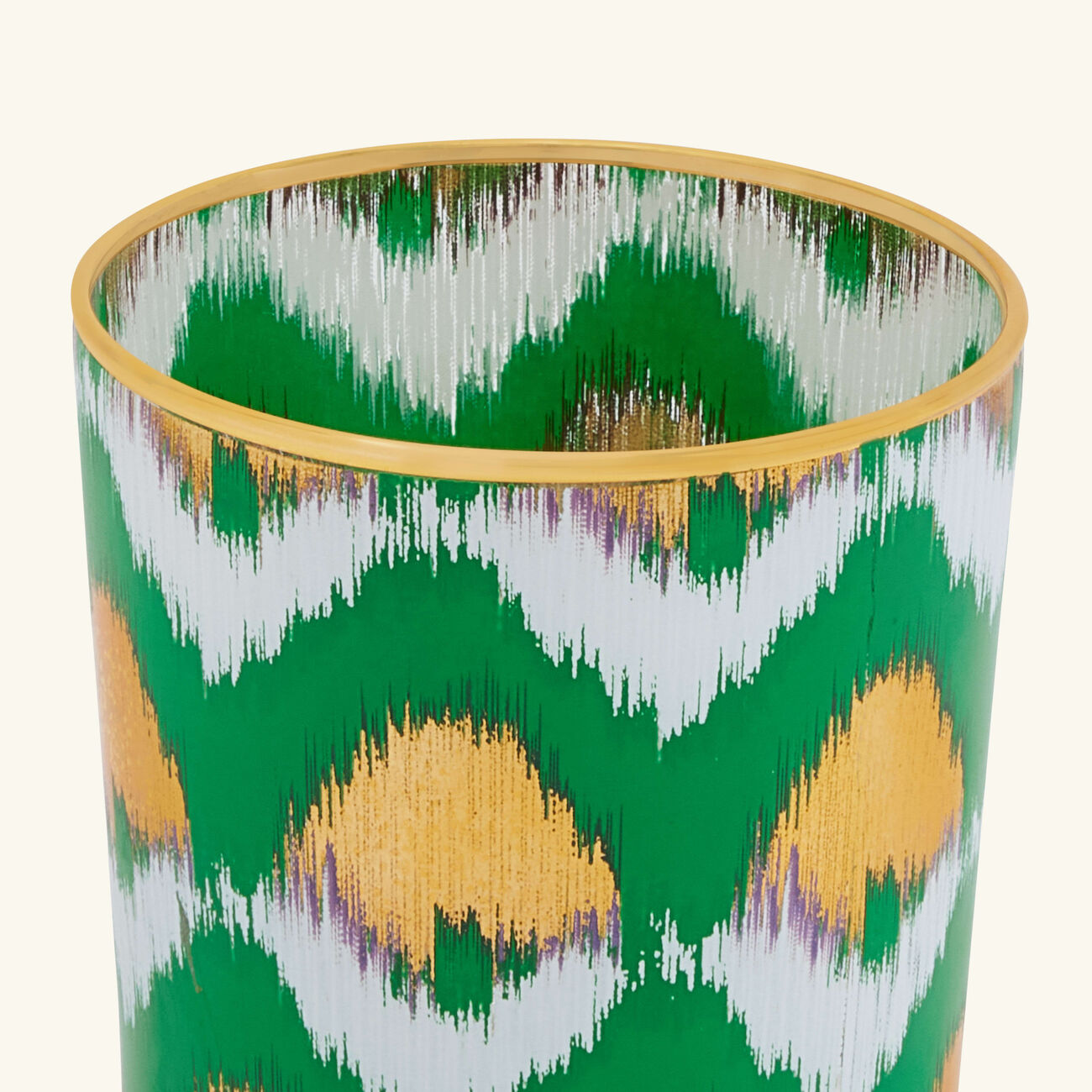 Ikat Tumbler Glass Green les ottomans ikat tumbler glass green