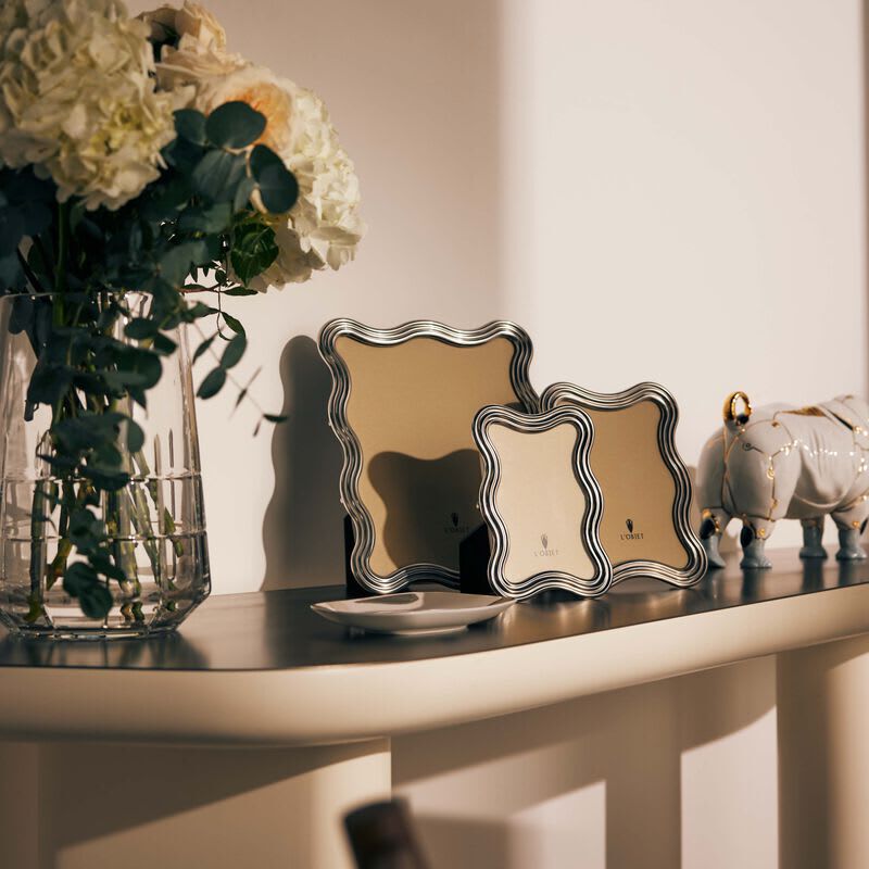 l objet ripple frame 10x15 cm platinum