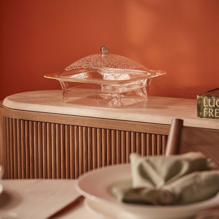 dimlaj thulut serving pot with lid clear 15cm