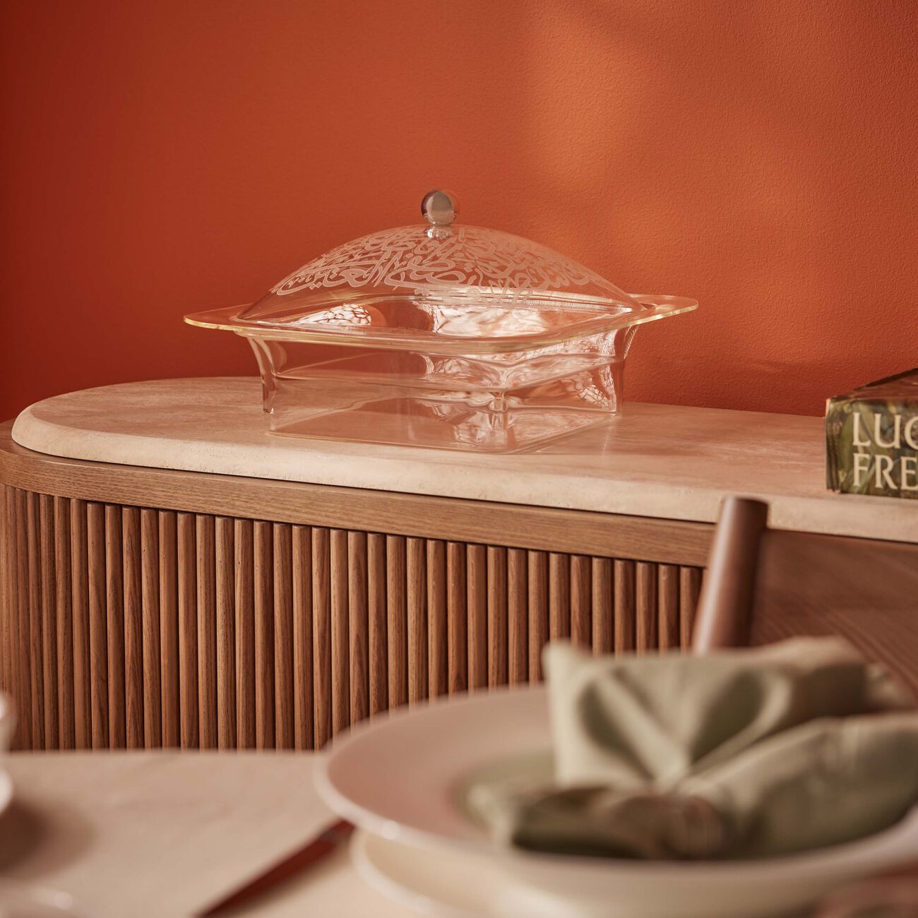 Thulut Serving Pot with Lid Clear 15cm dimlaj thulut serving pot with lid clear 15cm