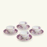 bernardaud tea cup   saucer pink set of 4
