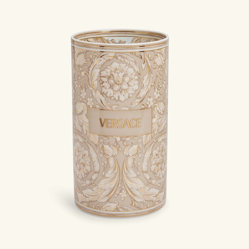 Barocco Beige Vase Round Large versace barocco beige vase round large