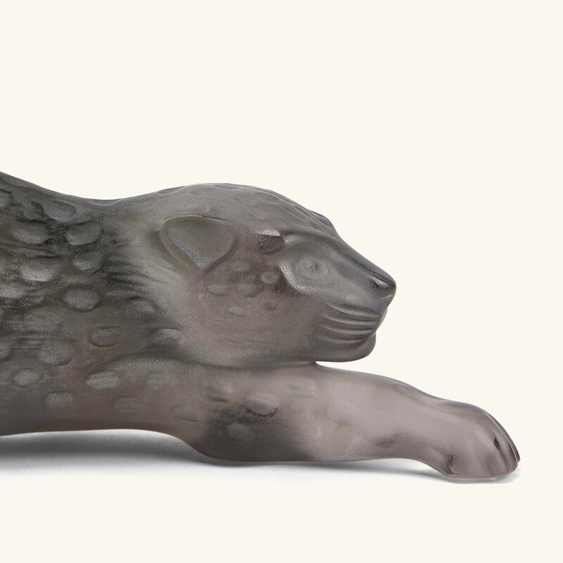 lalique zeila panther sculpture medium grey
