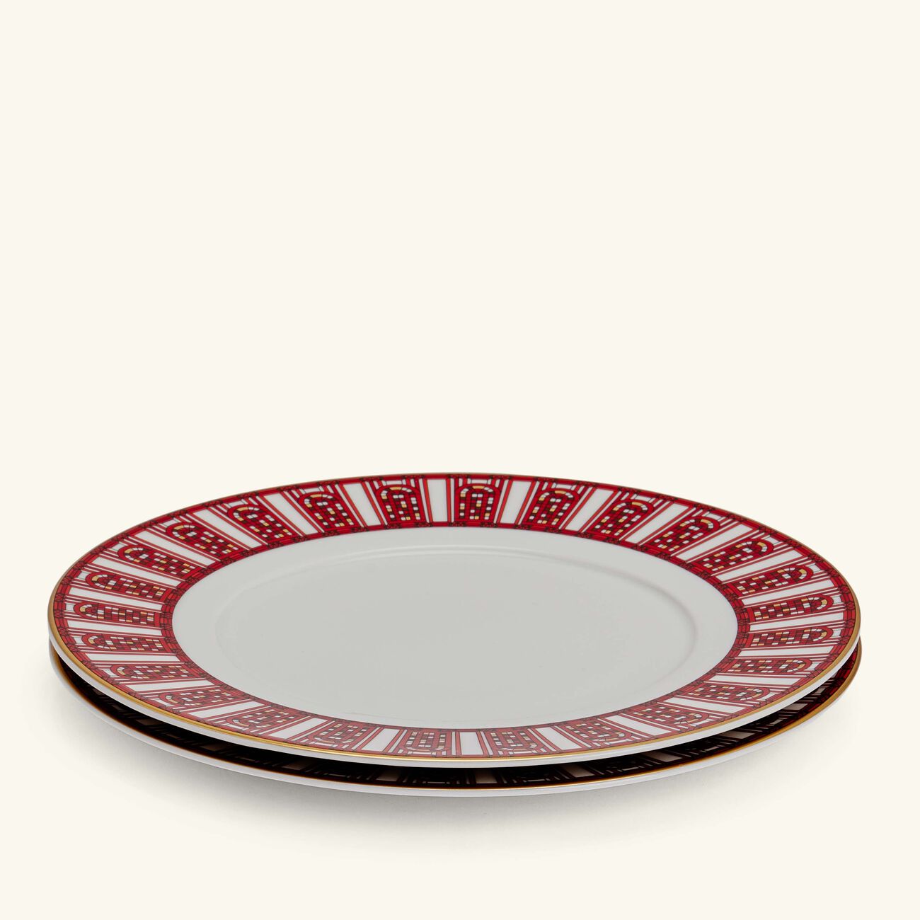 baccarat arcadia dessert plate round red 21cm set of 2