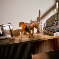 daum jaipur panther sculpture brown