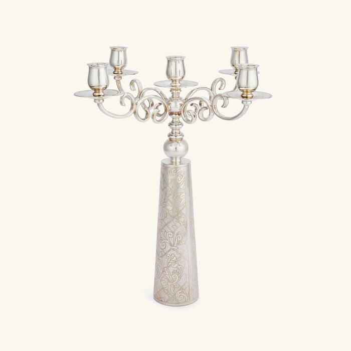كريستوفل شمعدان جاردان ديدن مطلي بالفضة من خمس شموع