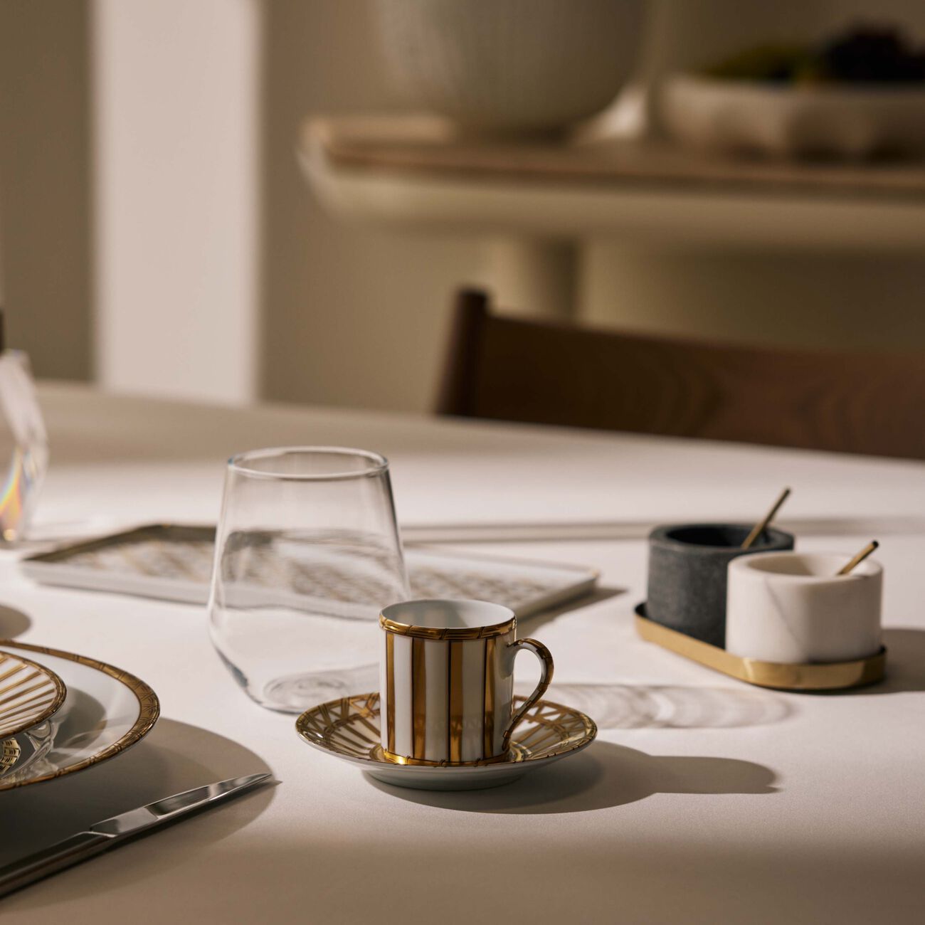 pinto paris vannerie coffee cup and saucer gold