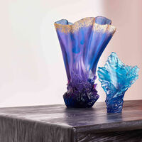daum mer de corail vase small blue