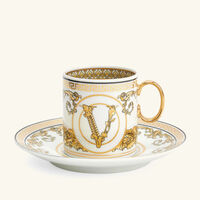 Virtus Gala Coffee Cup & Saucer Gold Set Of 6 versace virtus gala coffee cup saucer gold set of 6