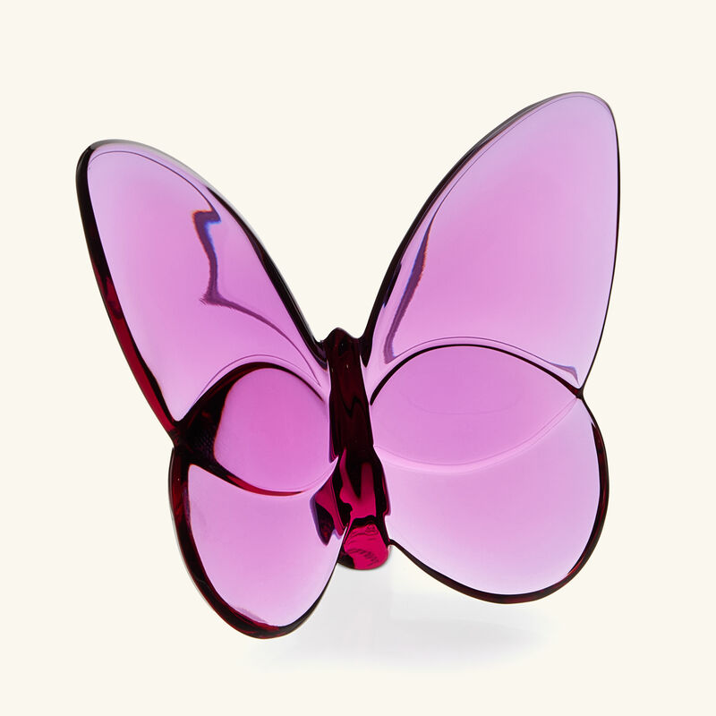 baccarat papillon lucky butterfly figurine mini pink