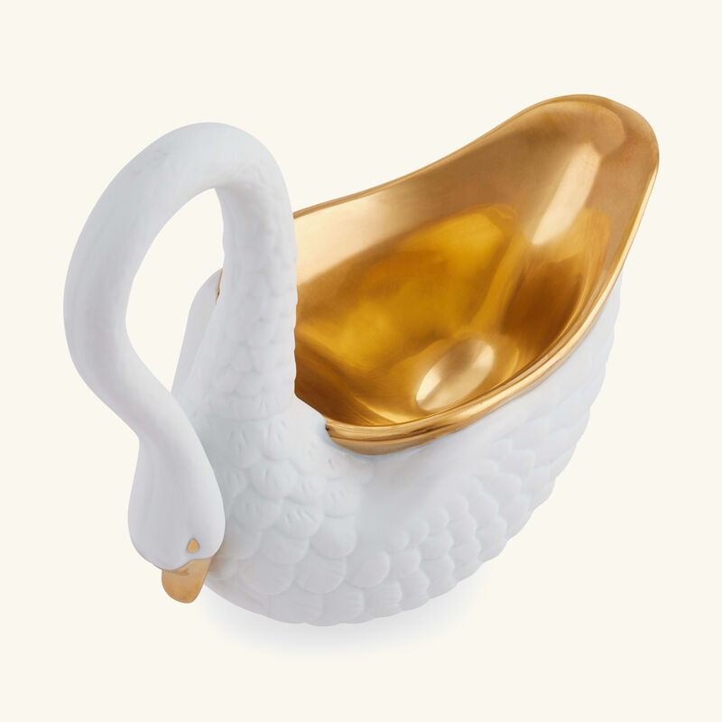 لوبجيه قطعة ديكور مركزية سوان صغيرة بيضاء