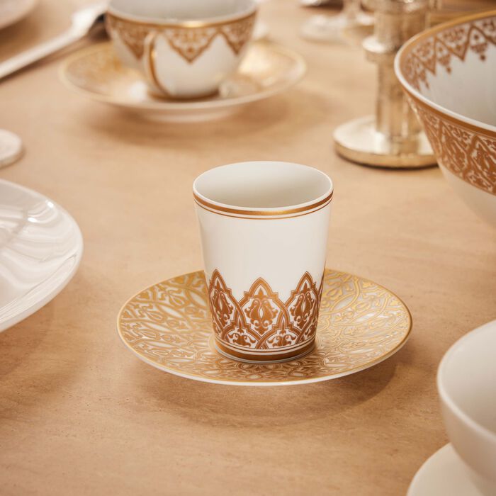 Venise Coffee Cup & Saucer Gold Set Of 2 bernardaud venise coffee cup saucer gold set of 2