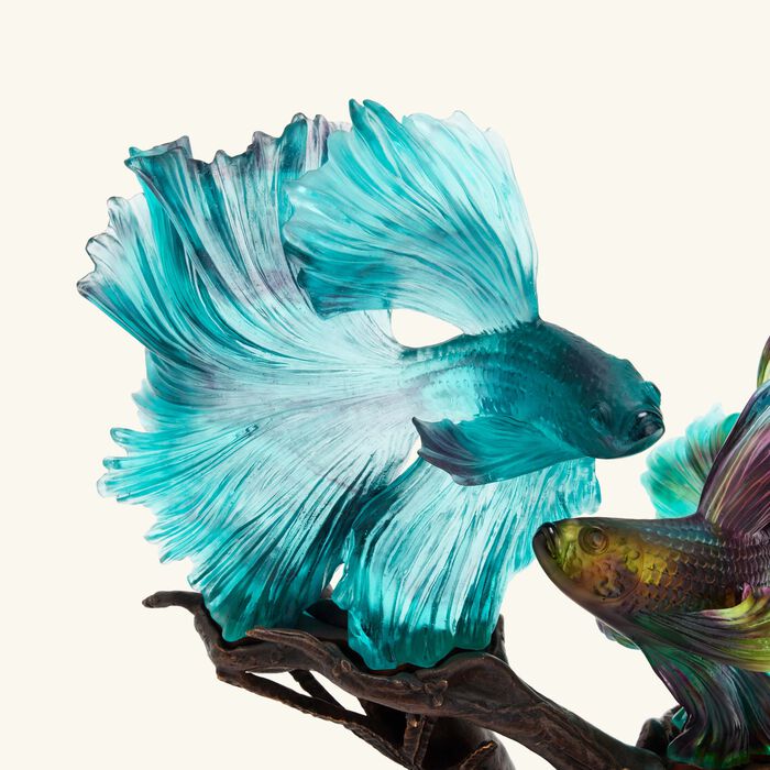 daum the dance of the fighters sculpture medium blue