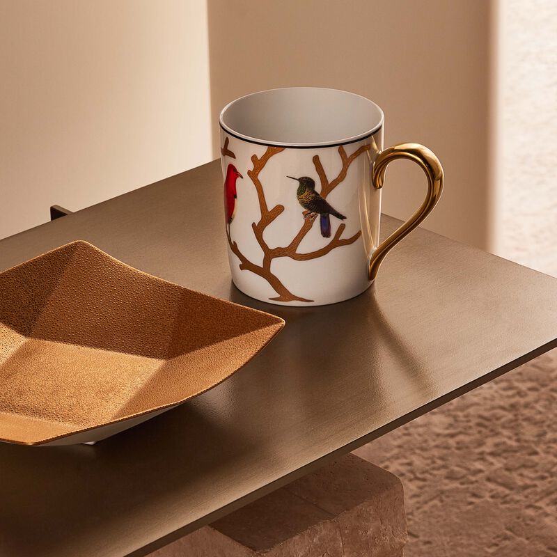 bernardaud aux oiseaux mug gold
