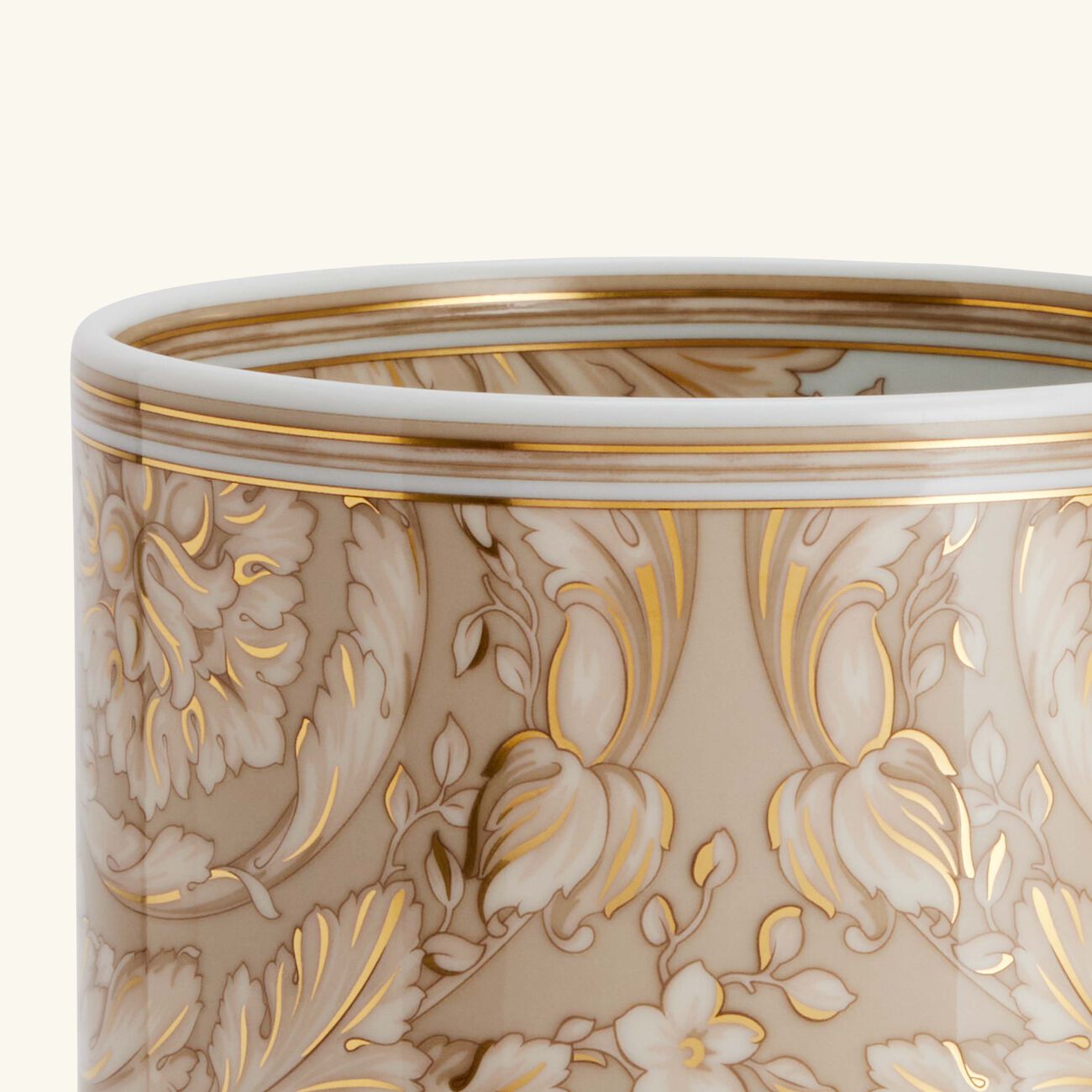 Barocco Beige Vase Round Medium versace barocco beige vase round medium