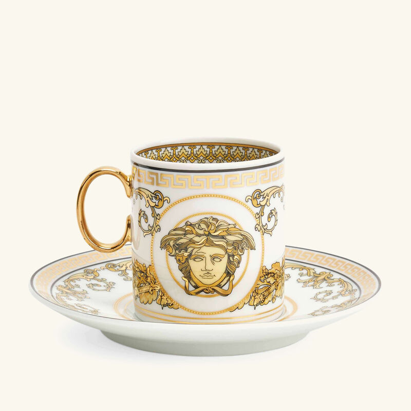 Virtus Gala Coffee Cup & Saucer Gold Set Of 6 versace virtus gala coffee cup saucer gold set of 6