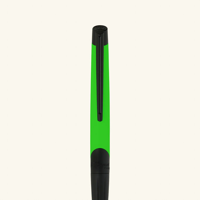 st dupont fluo defi milenium ballpoint pen neon green