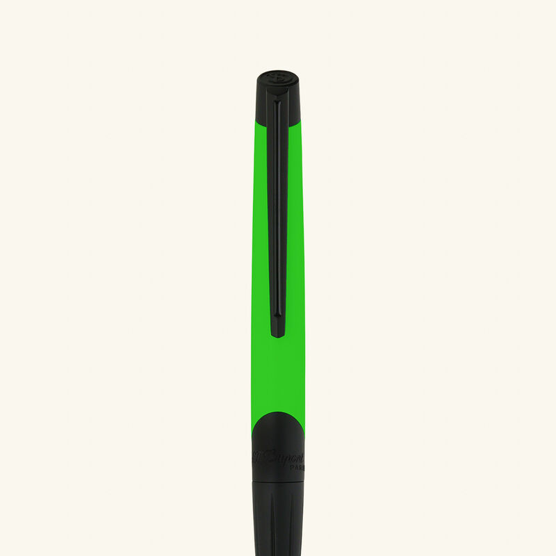 st dupont fluo defi milenium ballpoint pen neon green