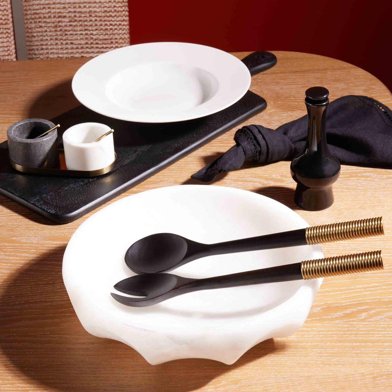 لوبجيه طقم ألهامبرا المؤلف من ملعقتين للتقديم باللون البني