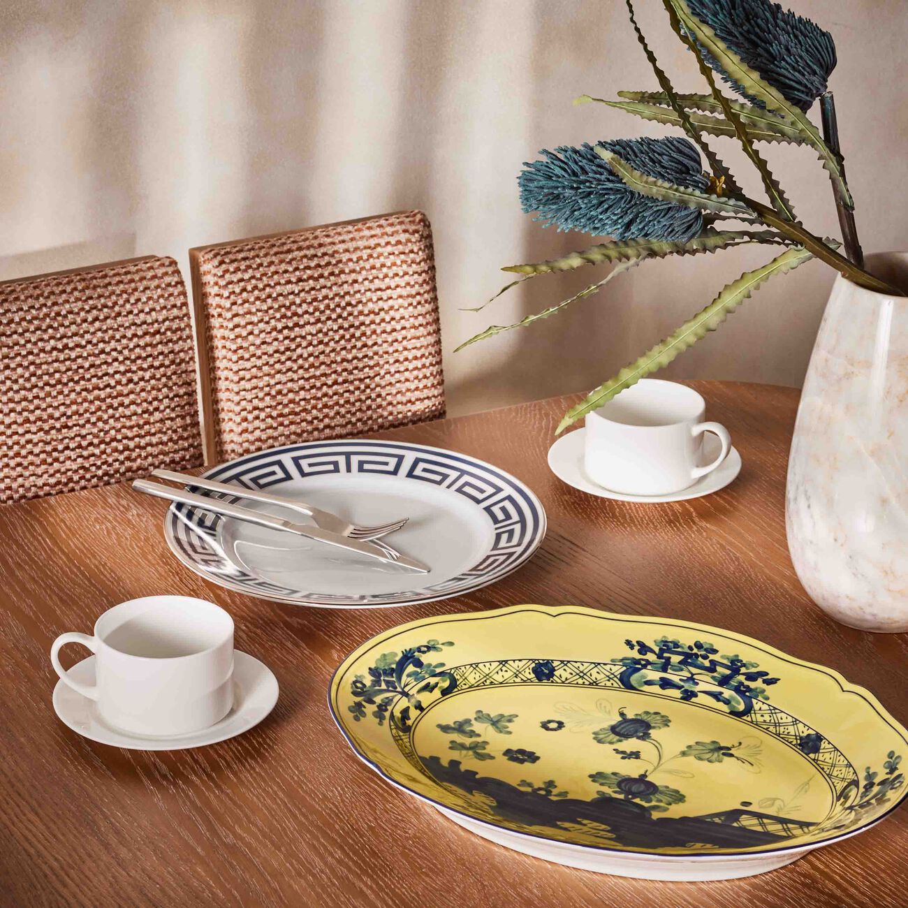 طبق الضيافة أوريينتي إيتاليانو تشيترينو بيضاوي أصفر 29 سم جينوري 1735 طبق الضيافة أوريينتي إيتاليانو تشيترينو بيضاوي أصفر 29 سم