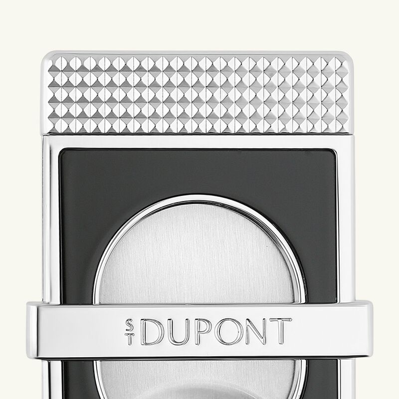 st dupont cigar stand slim cigar cutter silver