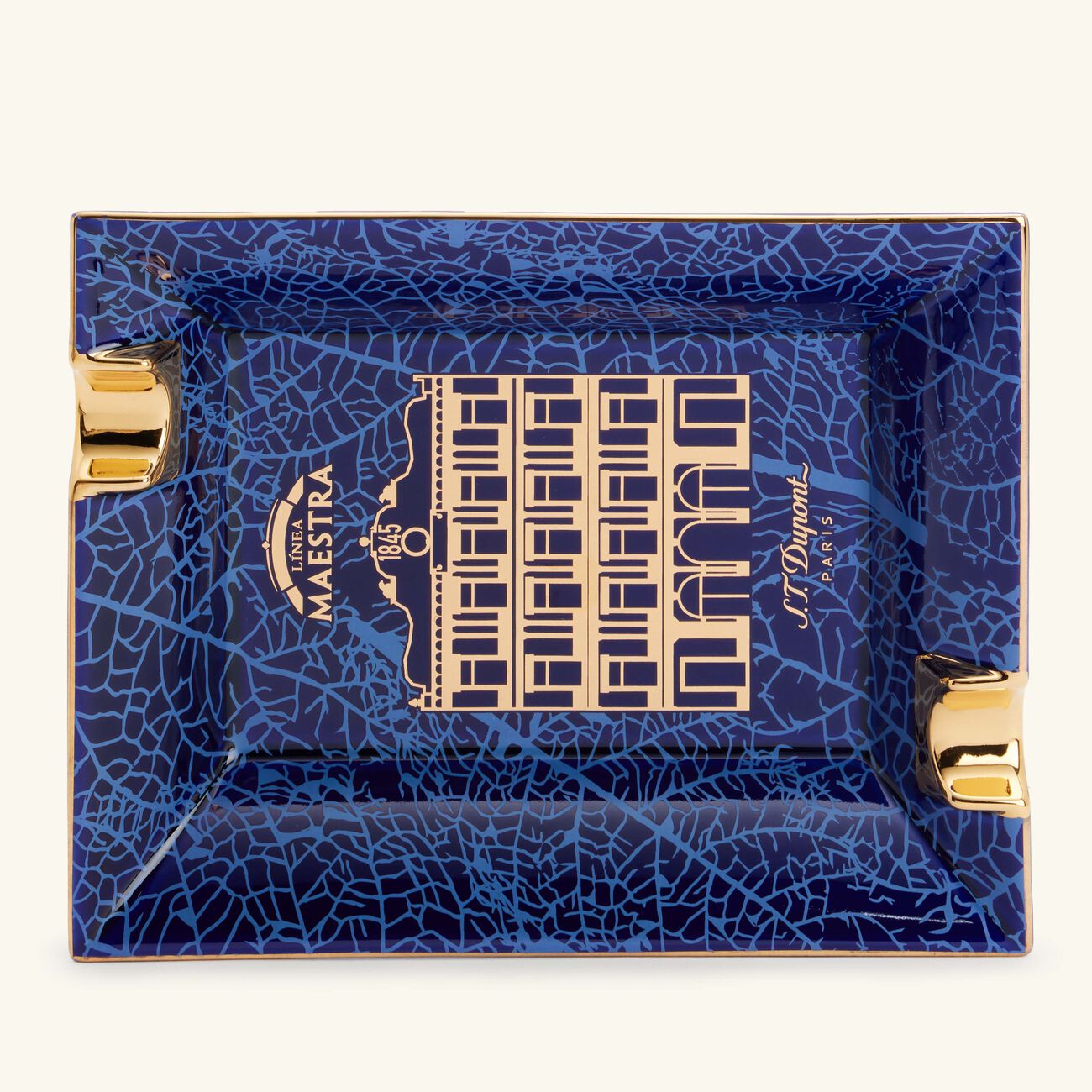 st dupont partagas linea maestra ashtray rectangular blue mini