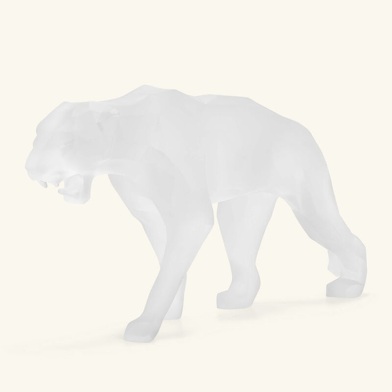 daum wild panther sculpture medium white limited edition
