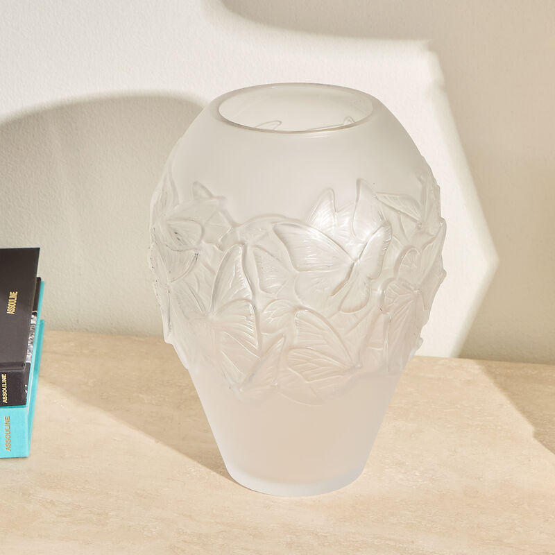 Papillons Vase Medium Clear lalique papillons vase medium clear