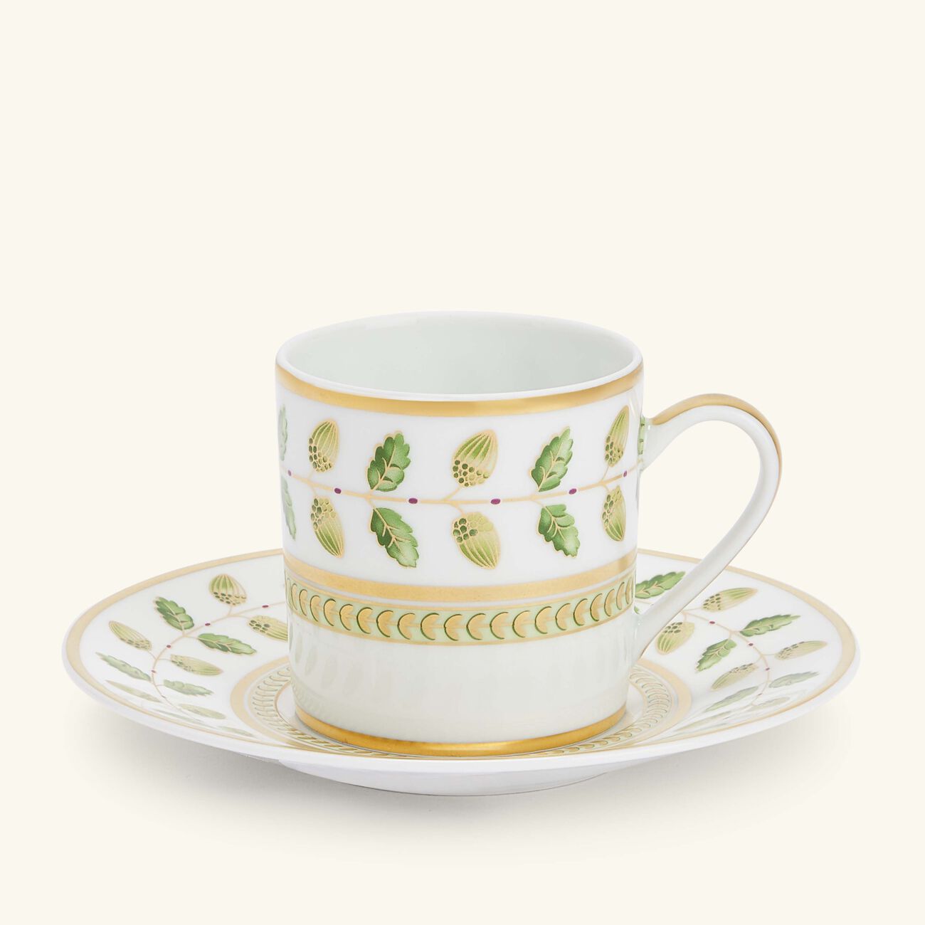 bernardaud constance coffee cup   saucer green