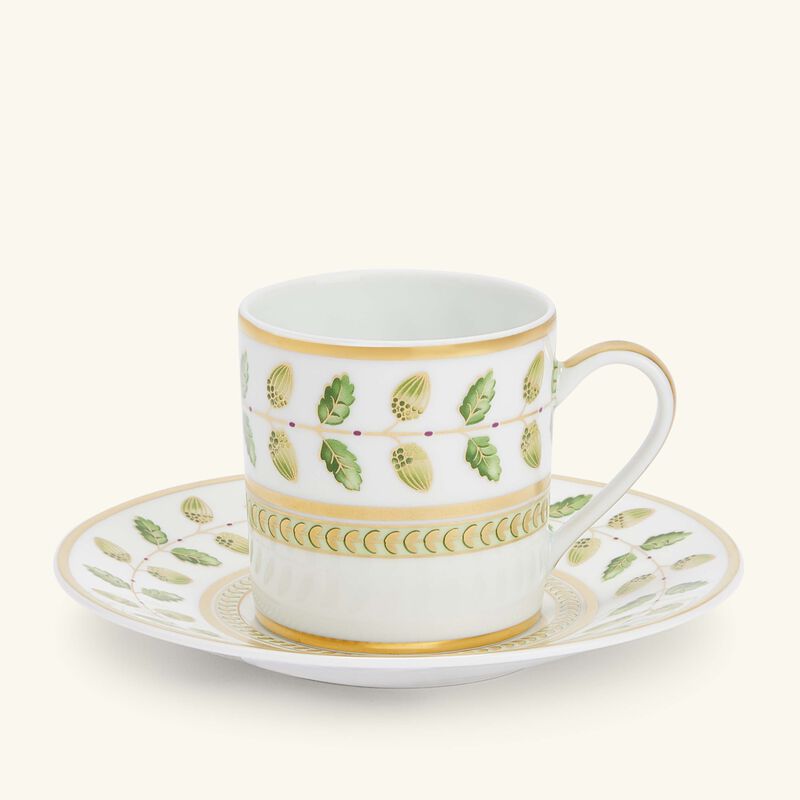 bernardaud constance coffee cup   saucer green