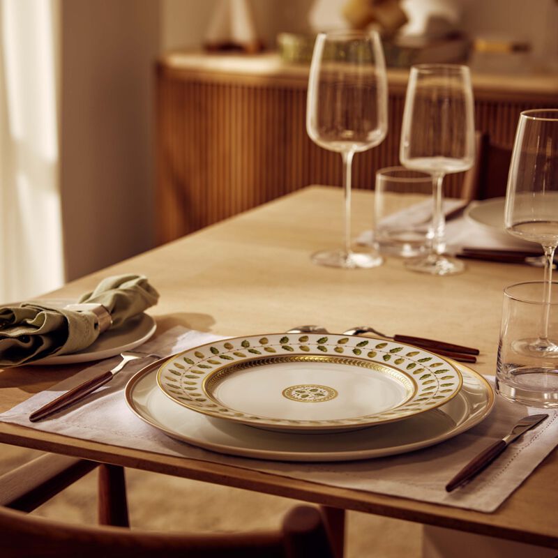 bernardaud constance dinner plate round green 26cm