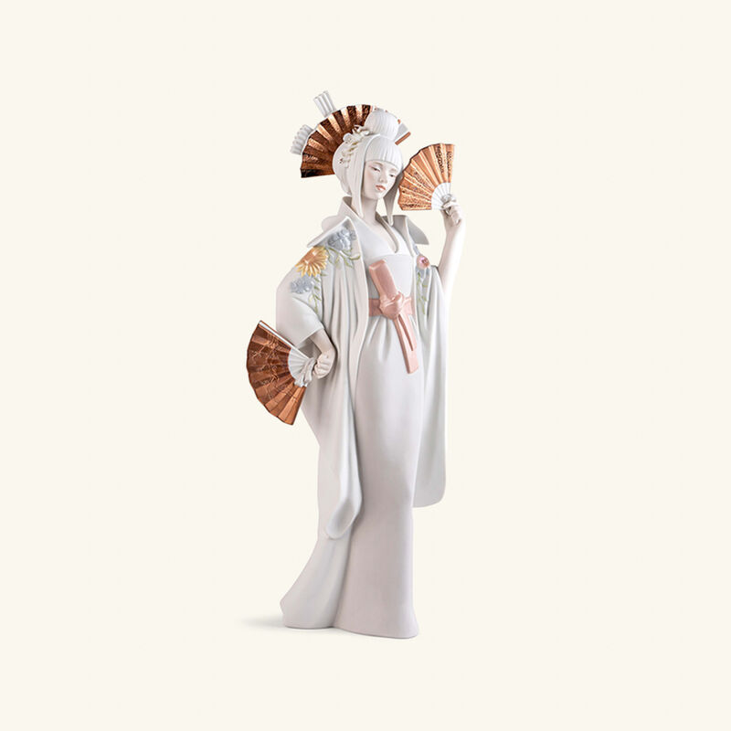lladro japanese dancer sculpture large white