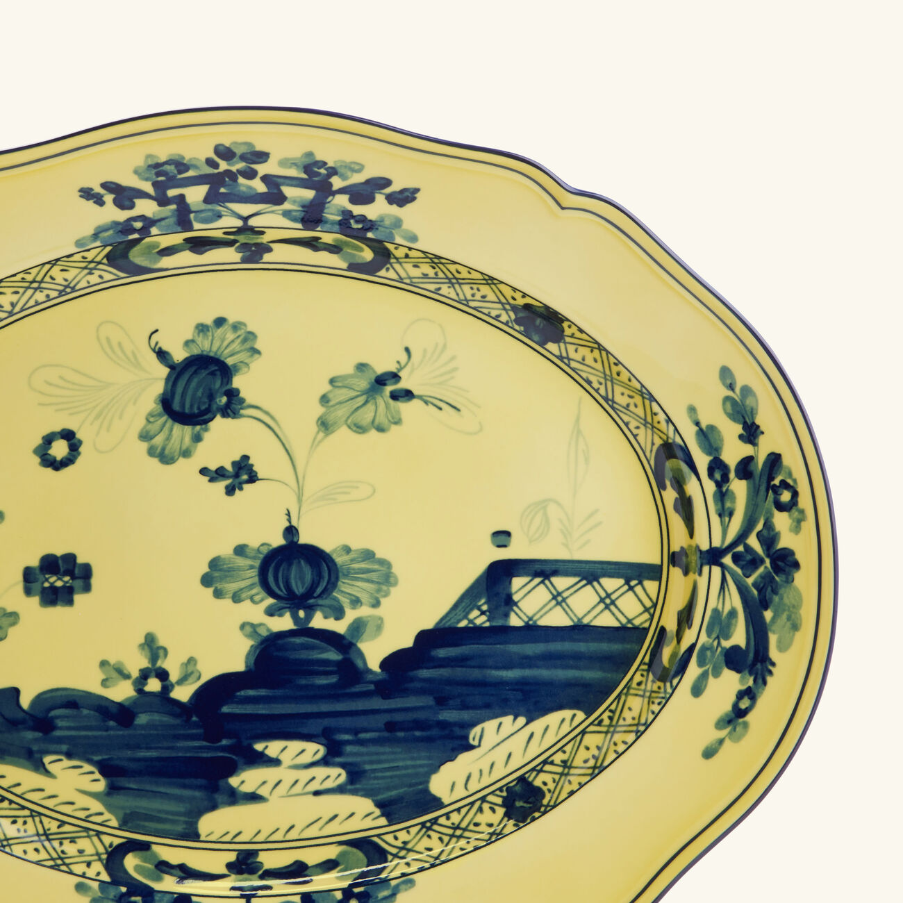 طبق الضيافة أوريينتي إيتاليانو تشيترينو بيضاوي أصفر 29 سم جينوري 1735 طبق الضيافة أوريينتي إيتاليانو تشيترينو بيضاوي أصفر 29 سم