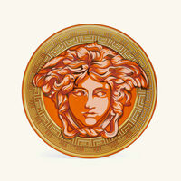 versace medusa amplified orange coin charger plate round orange 33cm