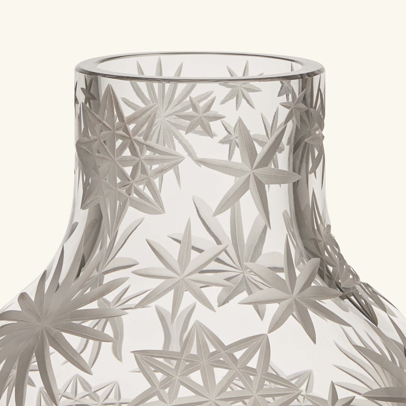 روكل مزهرية كراكاتيت مستديرة متوسطة الحجم من الكريستال الشفاف