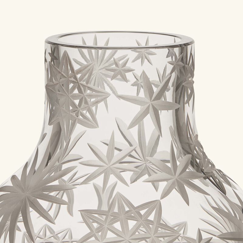 روكل مزهرية كراكاتيت مستديرة متوسطة الحجم من الكريستال الشفاف