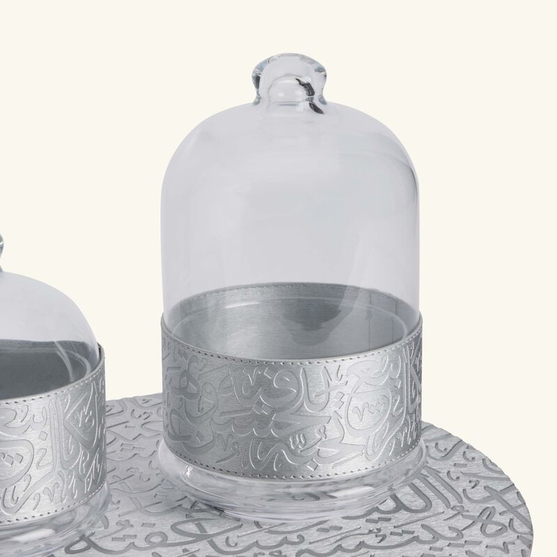 dimlaj kareem serving bowl silver set of 2