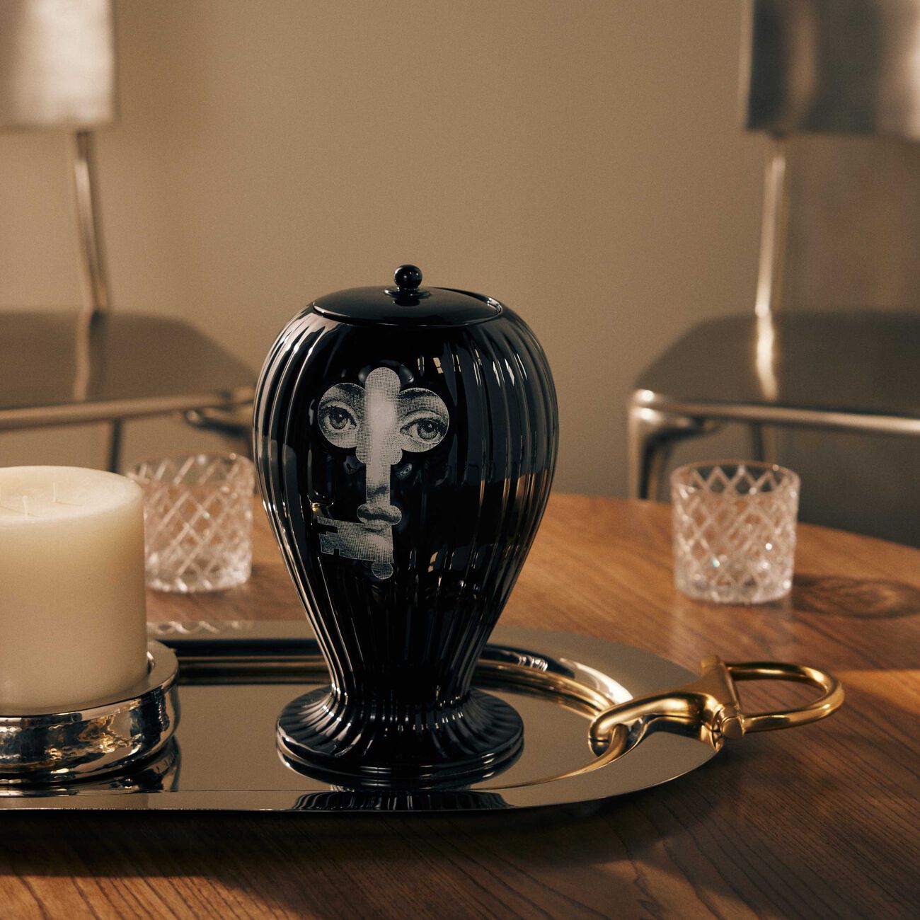 فورناسيتي مزهرية سيراتورا ريجاتو سوداء