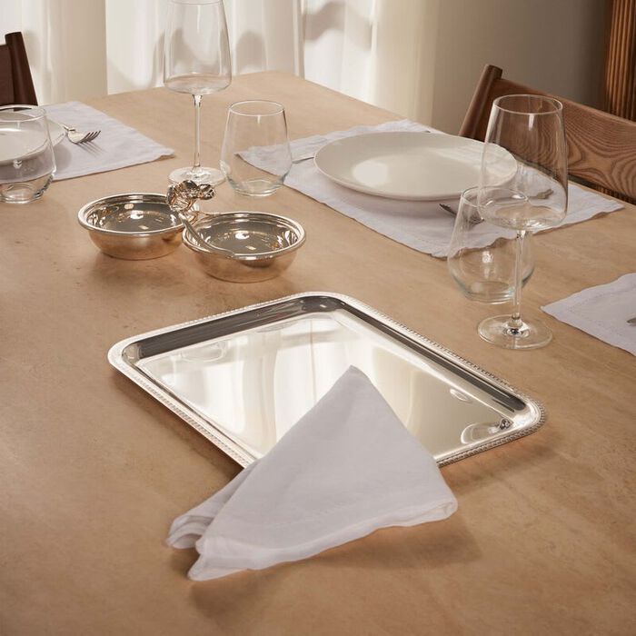 christofle malmaison serving tray rectangular medium silver plated