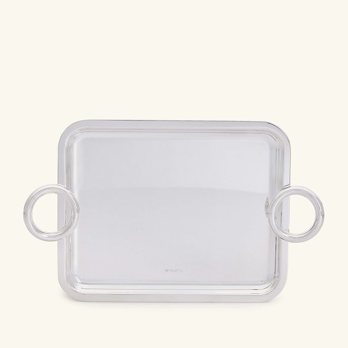 christofle vertigo serving tray with handles rectangular small silver plated